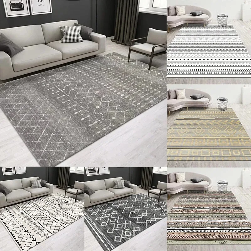 

Moroccan Style Nordic Minimalist Rug For Living Room Bedroom Washroom Floor Living Room Decor