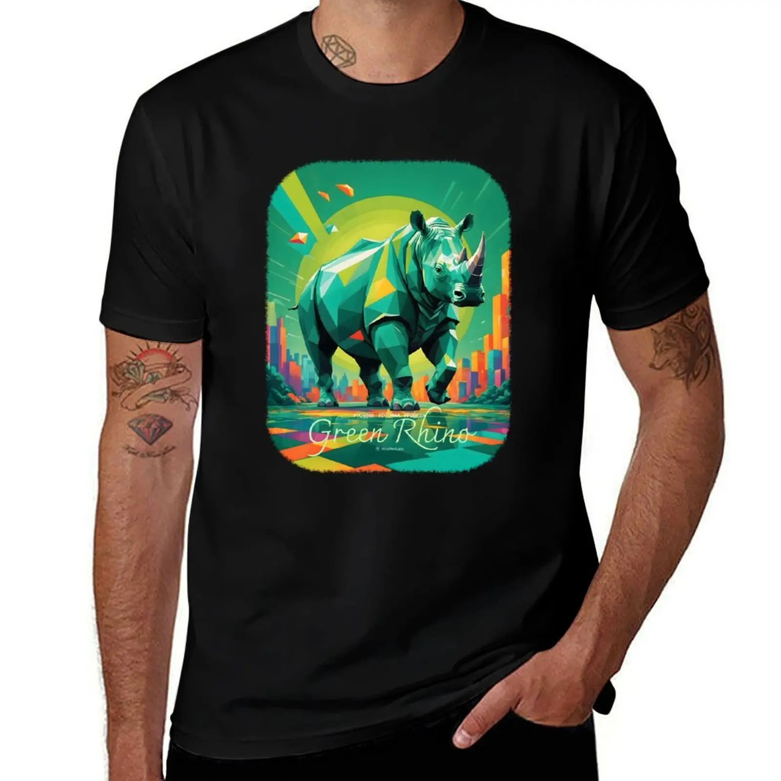 Green Rhino T-Shirt Lightweight Running T-Shirt