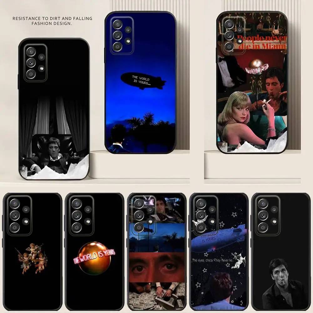 

Movie S-Scarfaces Tony M-Montana Phone Case For Samsung S24,21,22,23,30,Ultra,20,Plus,Note,10,9,Black soft silicone case