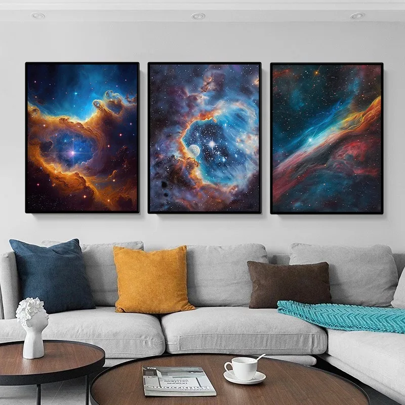 Interstellar Sci-fi Nebula Poster Outer Space Hubble Telescope Astronomy Constellation Canvas Painting Wall Art Room Home Decor