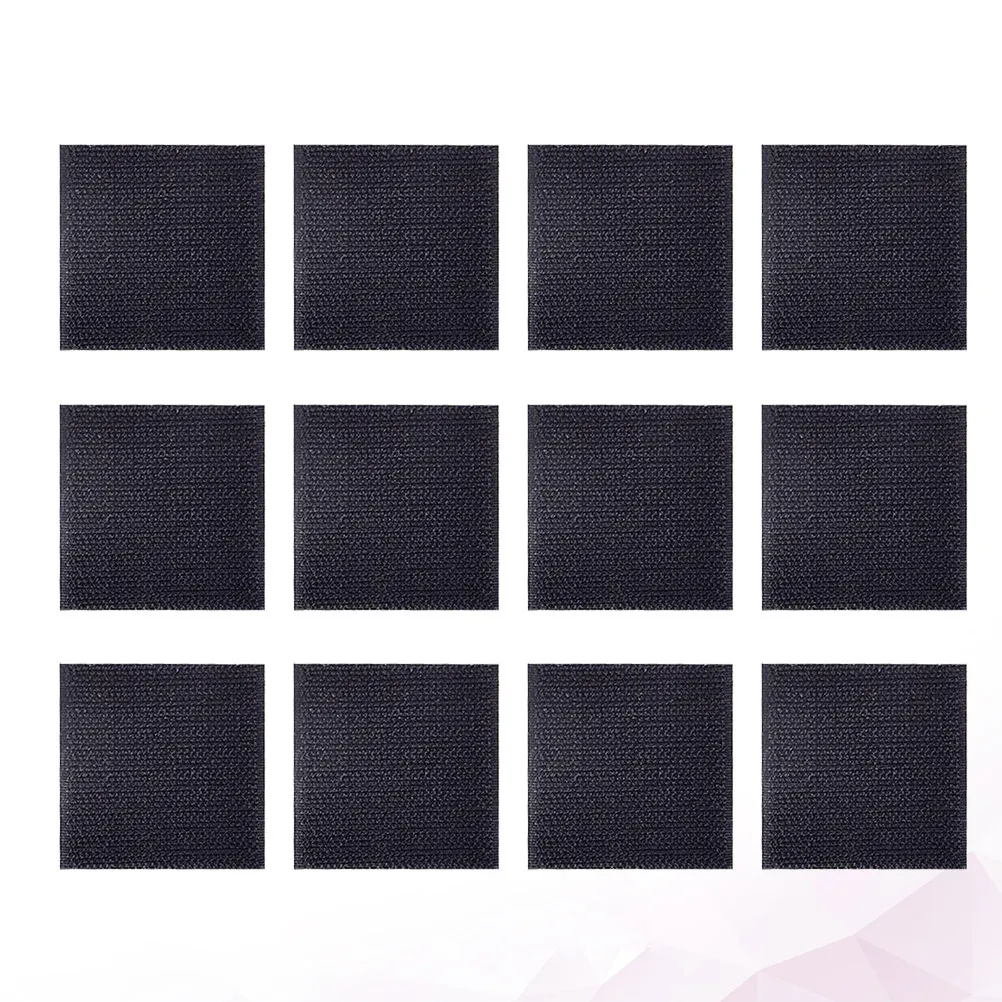 12Set Square Carpet Anti-Slip Gripper Hook and Loop Rug Anchors Eco Nylon Adhesive Pads for Hardwood Tile Floors Bedroom Living