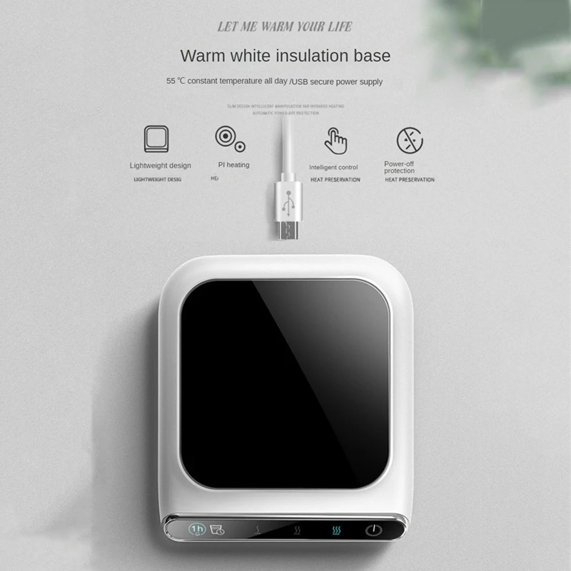 Портативный подогреватель для чашки, подогреватель для кофейной кружки, подогреватель для офисного стола, электрический подогреватель напитков для чая, воды, молока, прост в использовании