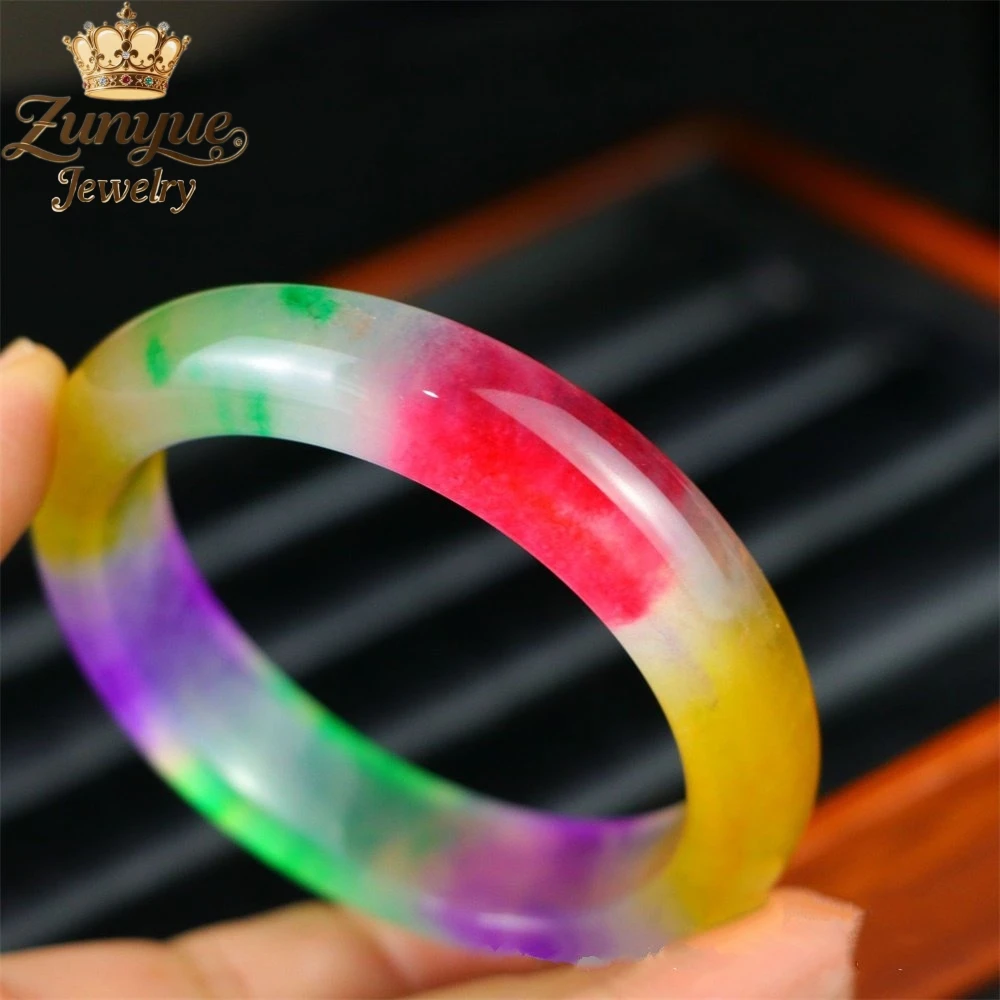 

High-End Colored Ice-Like Flower-Patterned Violet Jade Bracelet Luxury Quality Fashion Jewelry Exquisite Elegant Popular Charms