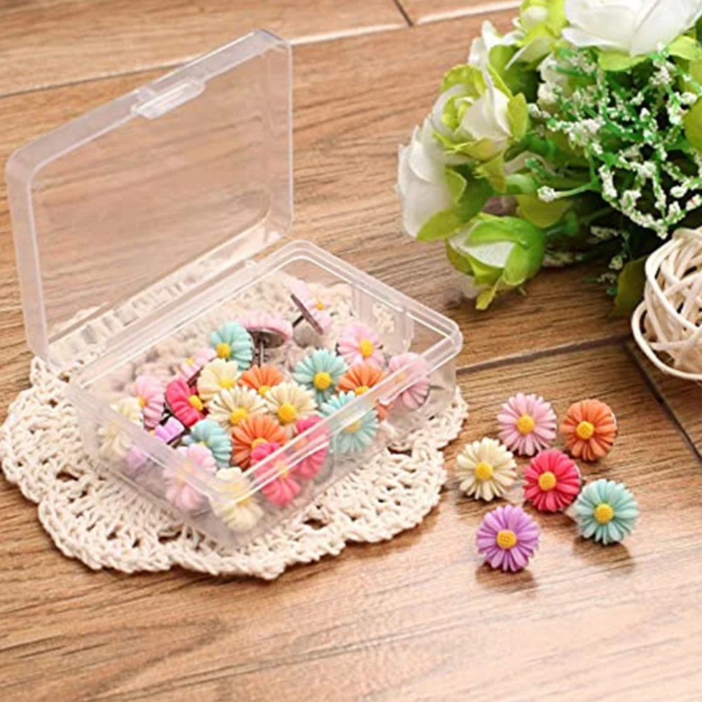 

60Pcs Flower Pushpins Resin Cute Decorative Thumb Tacks for Bulletin Board Photo Wall Office Cork Board Maps Thumb Tack