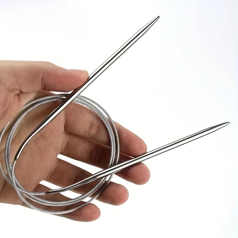 Stainless Steel Circular Knitting Needle Set, Including 2/2.5/3/4/5/6/7/8mm, Thick Loop Tools for Knitting Sweaters, Scarves, Hats, Gloves, Socks, Etc., DIY Crafts, Mother's Day Gift - 8 Pieces view 3