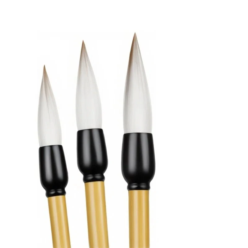 Seal Script  Woolen Hair Calligraphy Brush Bamboo Handle Regular Script Running Script Official Script Writing Brush Set