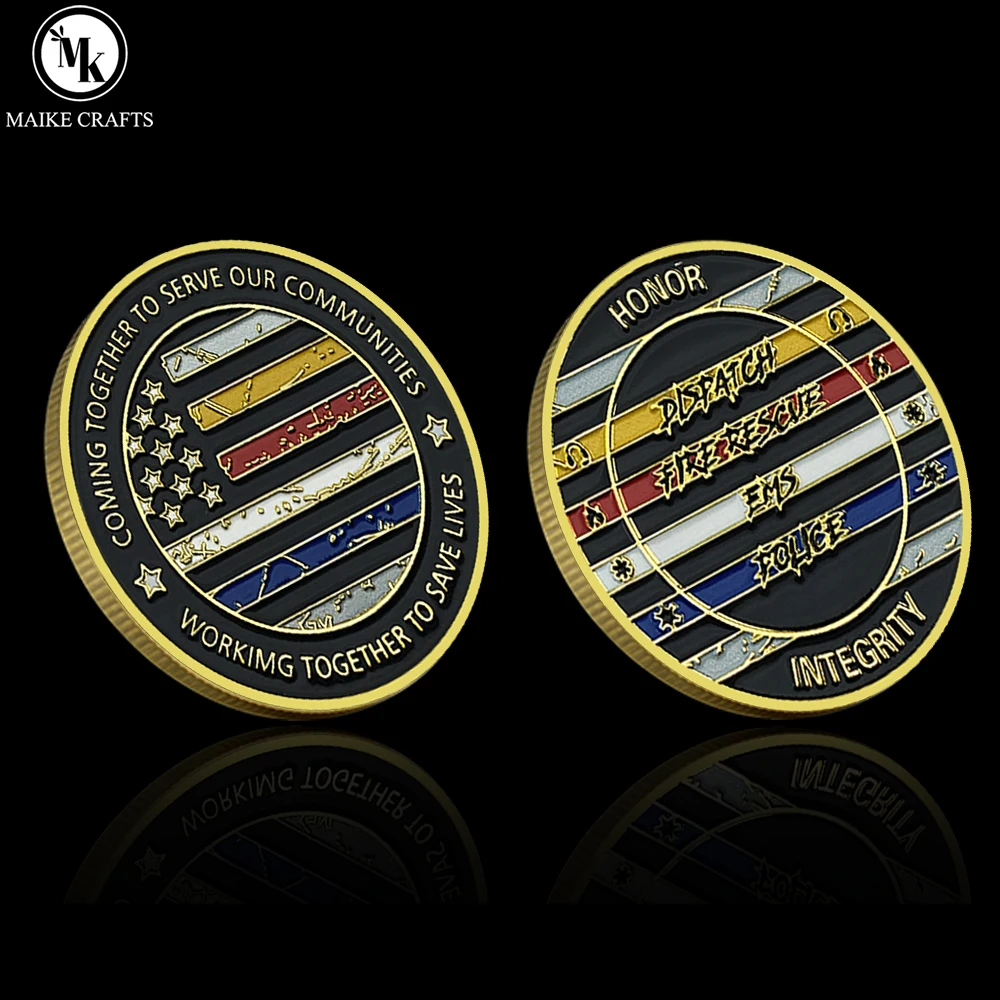 First Responder Challenge Coin Honor Integrity EMS Police Fire Rescue Commemorative Coin Gift