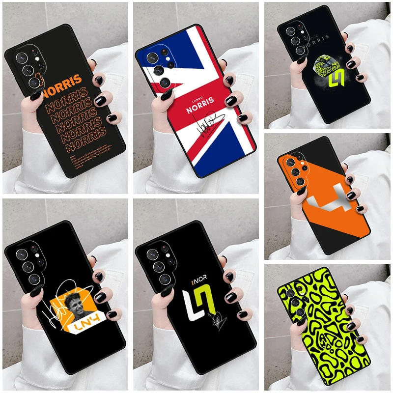 Phone Case For Samsung Galaxy S24 S23 S21fe S22 Ultra Plus Note 10 20 S8 S9 S10 Cover F1 Formula 1 Lando Norris Bumper