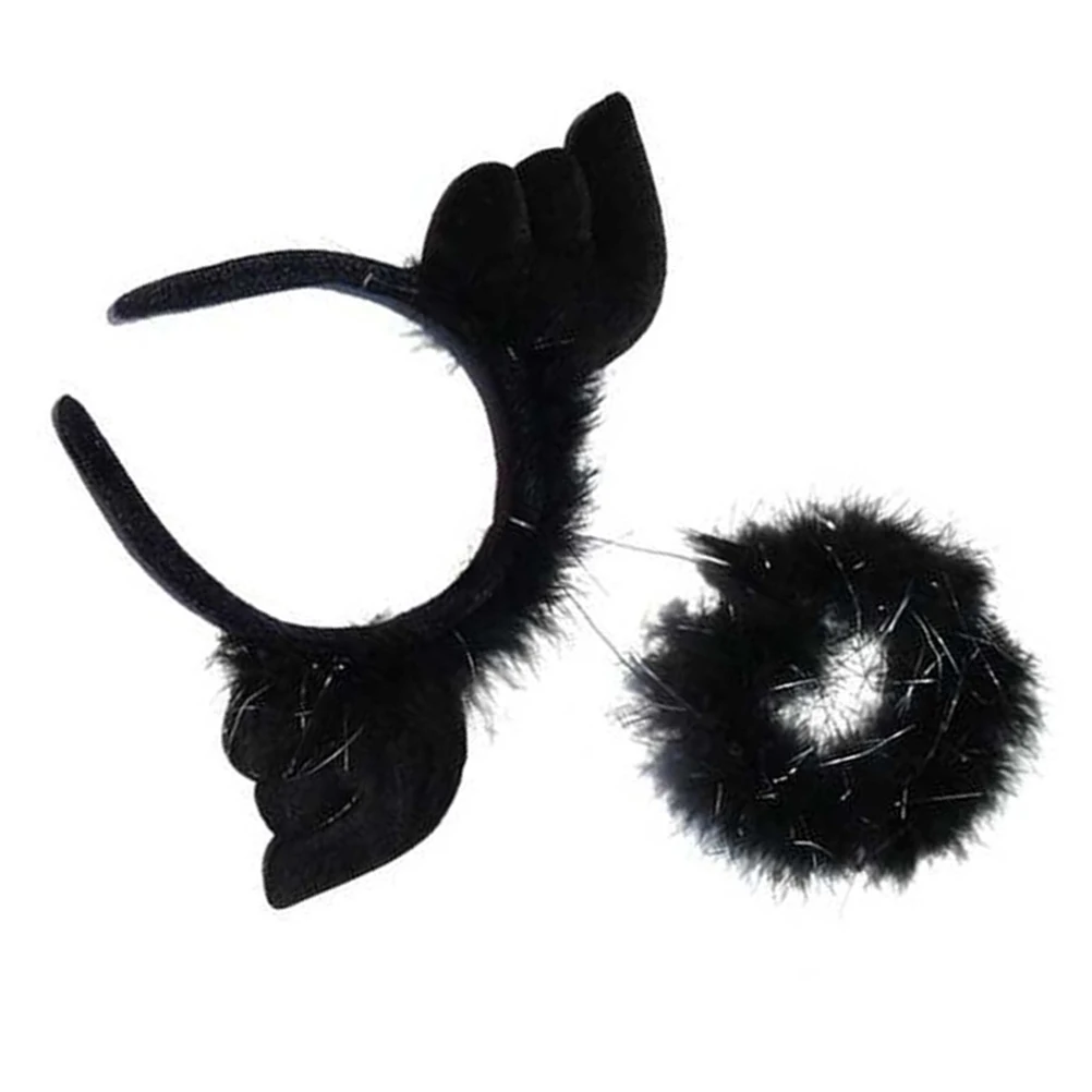 

Cute Hair Hoop Headband Girls Black Halloween Angel Wing Hair Band Headwear Party Accessories Costume Christmas Easter New