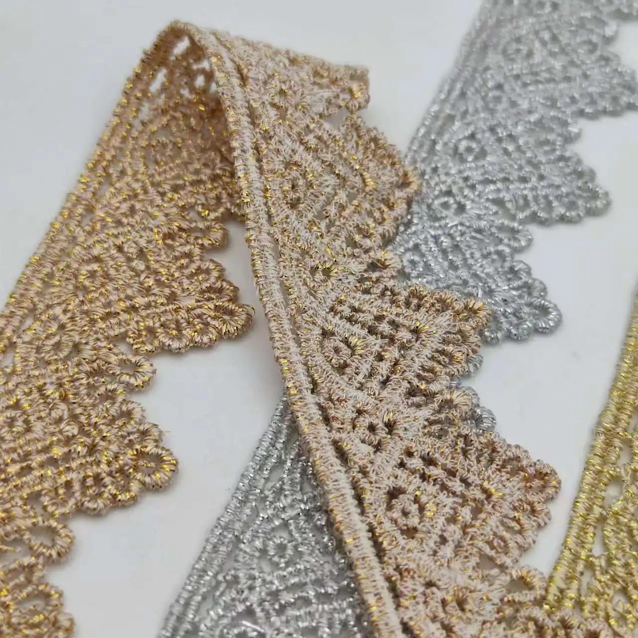 1Yard Lace accessori in pizzo cucito fai da te ricamo cavo dorato trim gonna con frange accessori per vestiti