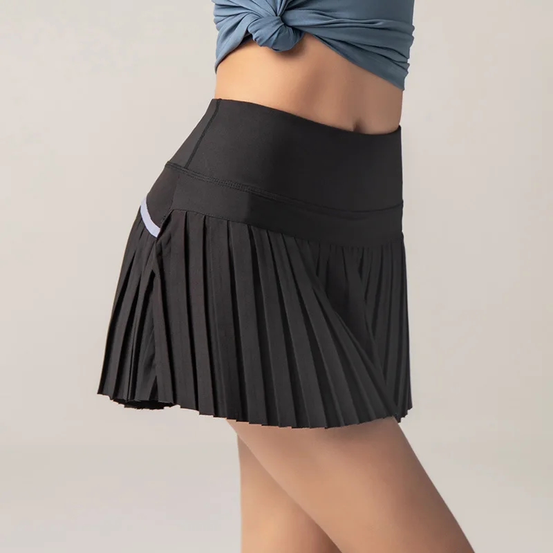 Women's Pleated Tennis Skort Non See-Through Quick Dry Breathable Built-in Shorts for Running Gym Outdoor Sports