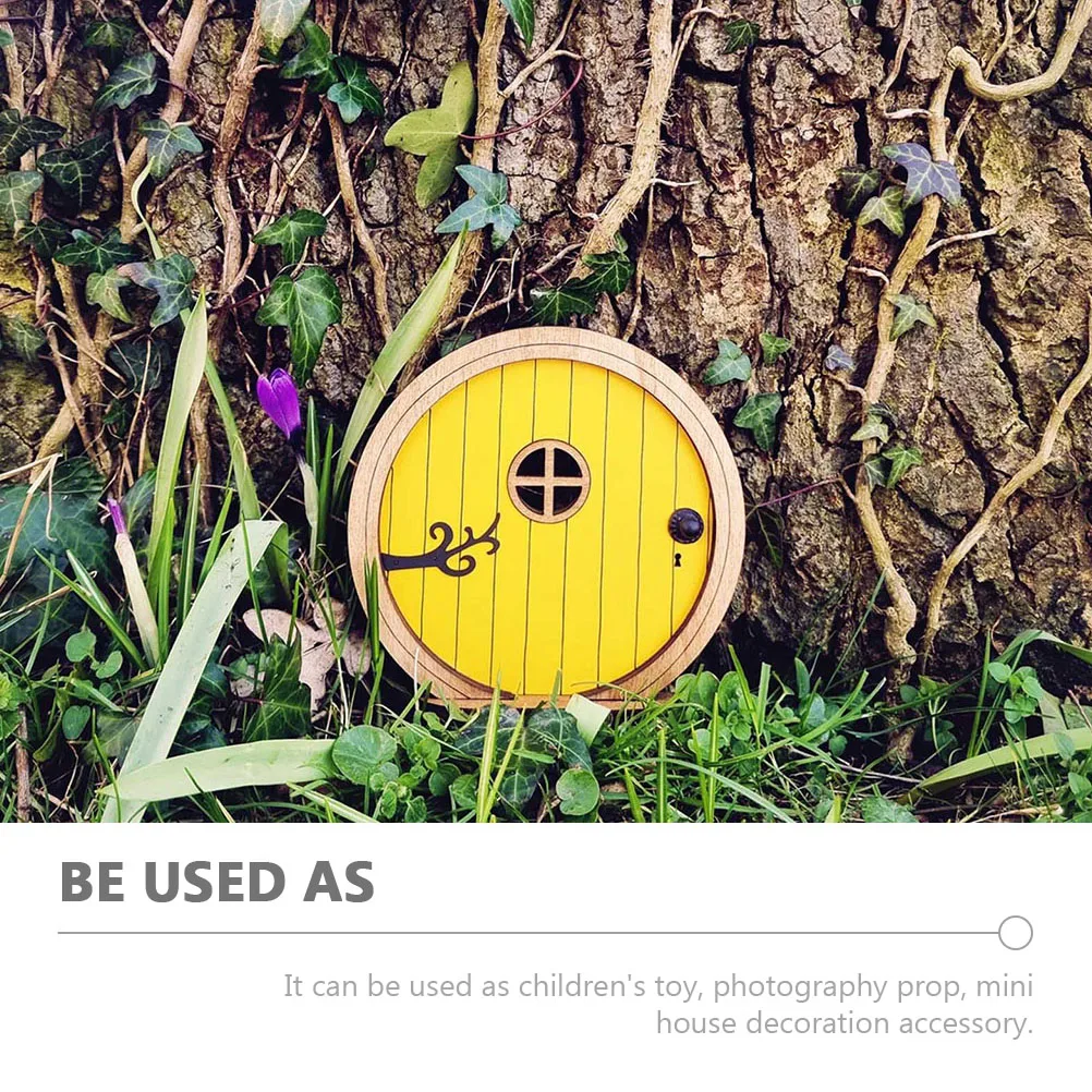 

2 Pcs Fairy Door Rustic Wood Craft Decoration Elegant Mini Scene Miniature Fairy Door DecorWooden DIY nament Model