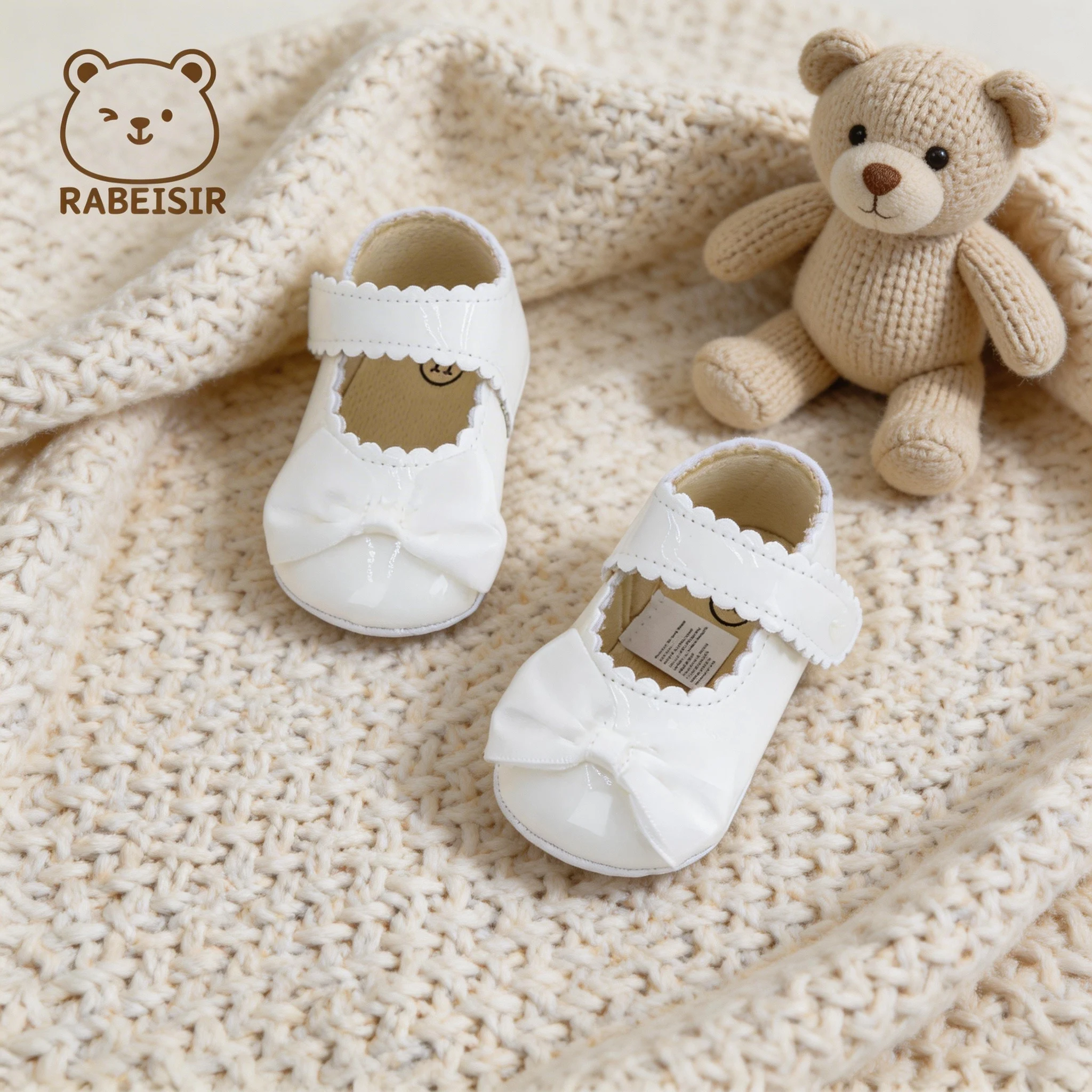 Baby Girl Shoes White Mary Jane Bow Princess  Party Dress First Walkers Crib Prewalker 0-18M