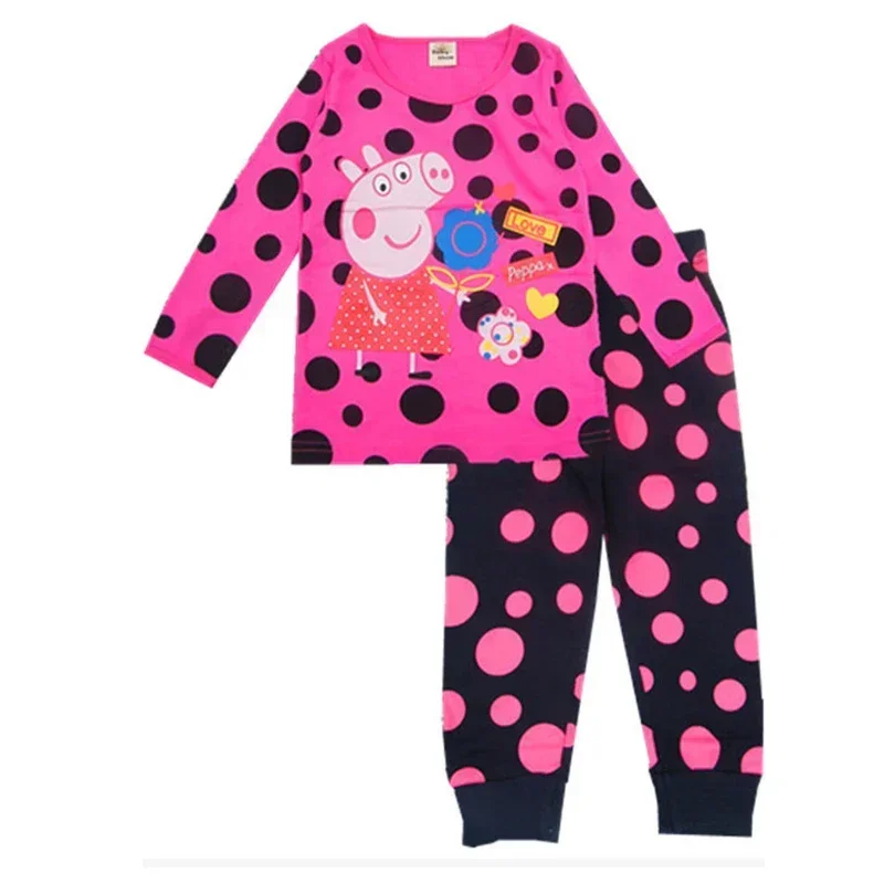 Cartoon Peppa Pig Pajamas Set Boys and Girls Home Clothes George Movable Doll Kawaii Cartoon Cosplay Children's Pajamas Set