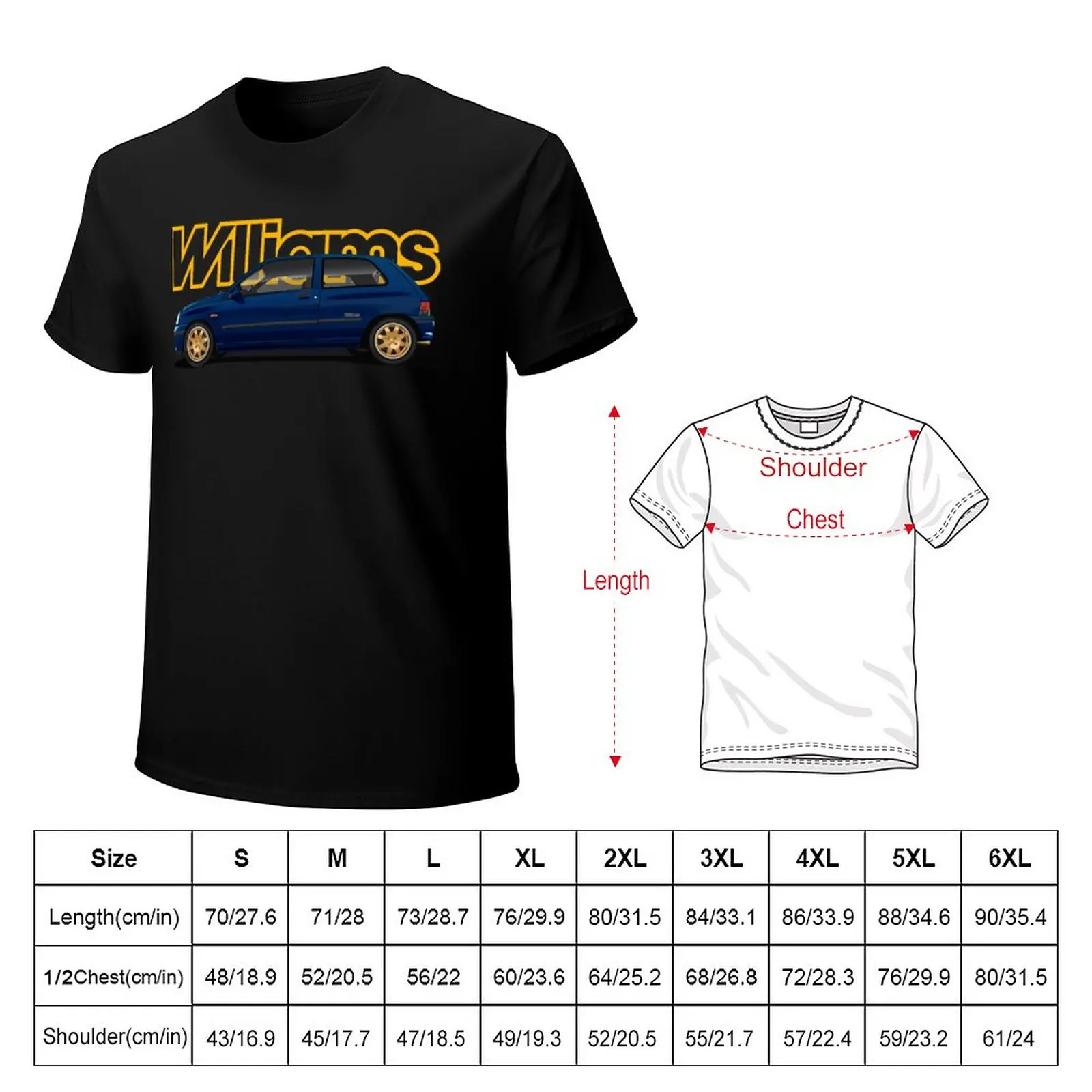 Clio Williams Hothatch Icon of the 90s T-Shirt Tee Shirt Tees Graphic T Shirt Slim Fit T Shirts for Men(4XL 5XL 6XL No Shipping)