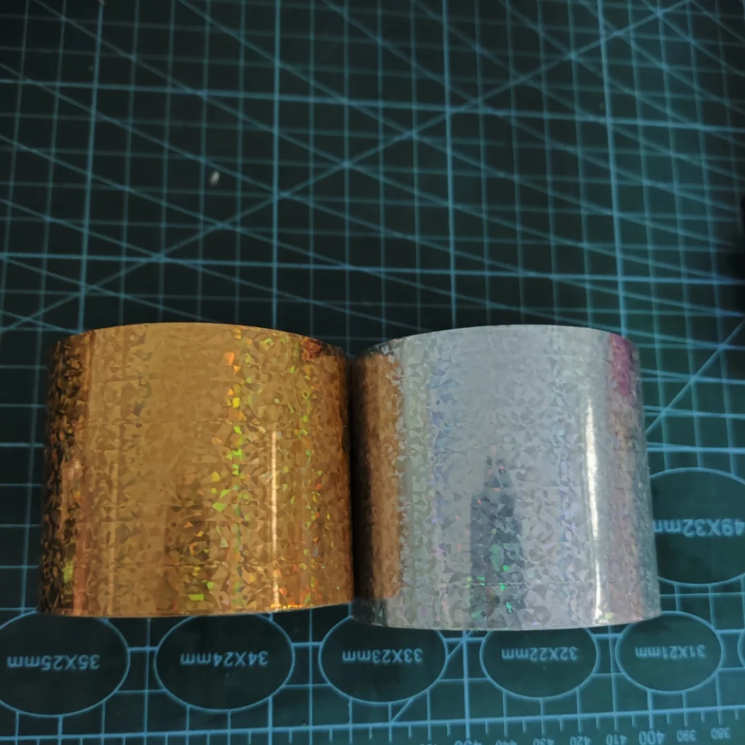 

2rolls Samples hot stamping foil holographic foil hot press on paper or plastic meterials heat transfer film smaller roll