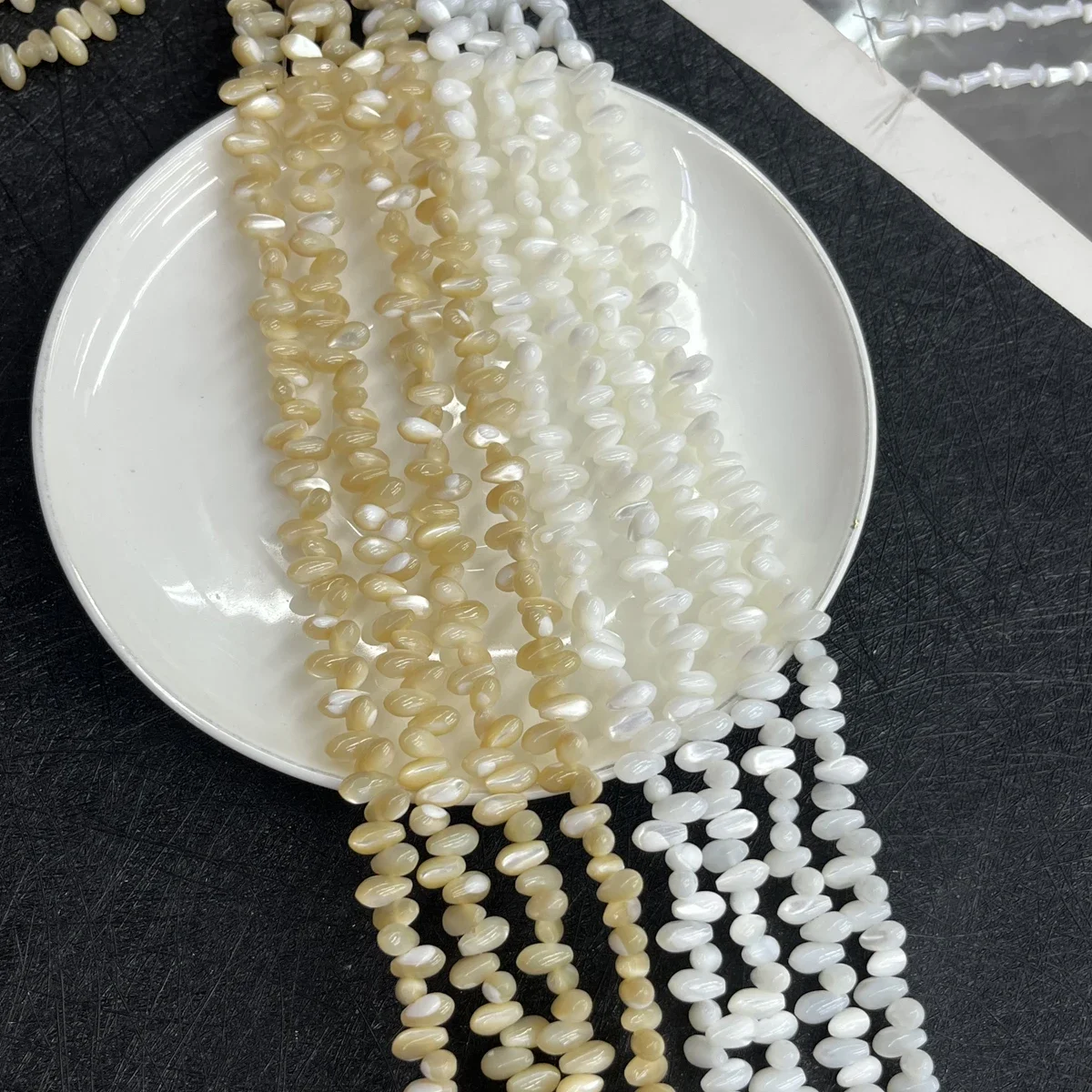 

Natural Freshwater Shell 8x4mm mother-of-pearl White Yellow Shell Bead Jewelry Making DIY Necklace Bracelet Earrings Accessory
