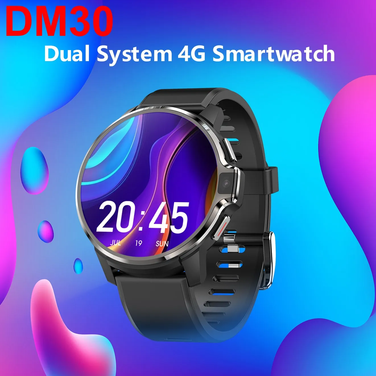 4G Smart Watch DM30 Android 9.1 OS 1050mah Battery 1.69 Inch Full Touch Screen Smartwatch 4GB 64GB GPS Wifi Watch for Men Gift