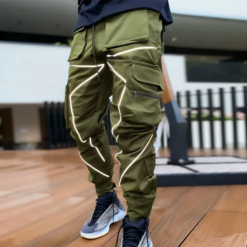 Mens Cargo Pants Hip Hop Techwear Harem Pant Jogger Sweatpants with Pockets Jogging Punk Cargo Pants for Men Cargo Harem Pants