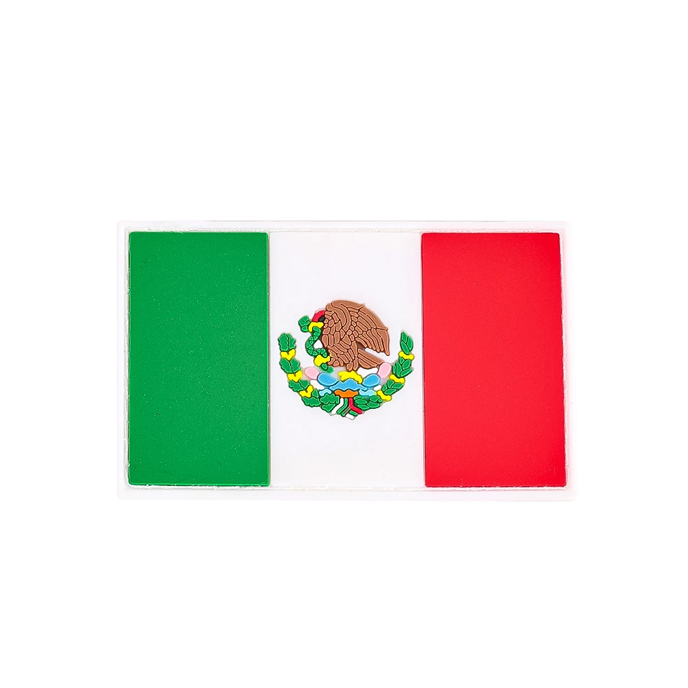 PVC Mexico Flag Patch Hook and Loop Fastener Embroidered National Flag for Cap Backpack Tactical Gift