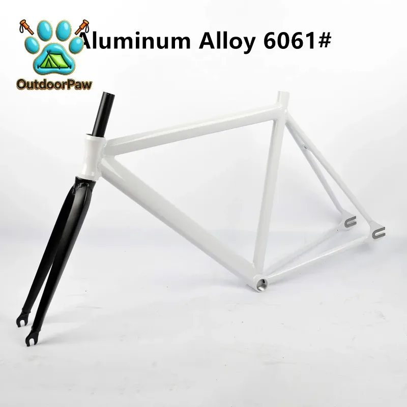 For Partners Gear-cadre de vélo en alliage d'aluminium, pièces  cyclisme à une vitesse avec fourche avant