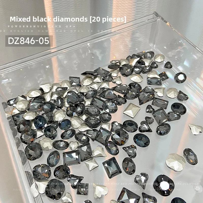 Gemischte Trendige Candy-Soda Spitzrückseitige Nagelrhinestones Kristall Bunte Herz-Candy Unregelmäßige Nageldiamanten Großhandel 6-14mm – Detail 9