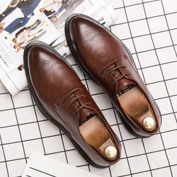 Italian Mens Wedding Oxfords Shoes Luxury Genuine Leather Handmade Comfortable Quality Elegant Office Formal Shoes Man Size 46
