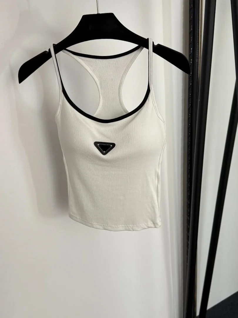 Color Block Knitted Crop Top Women Slim Fit Camisole Vest Inner Wear Outer Wear Base Shirt Upper Apparel Commute Style