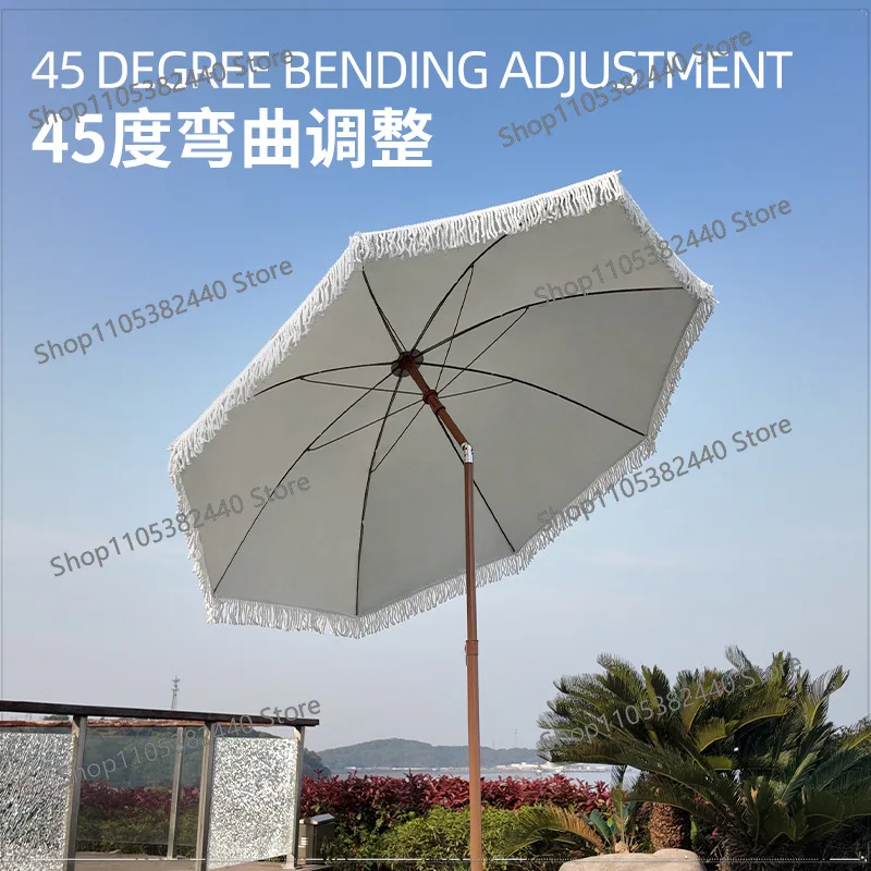 Seaside Resort Beach Umbrella Courtyard Tassel  Sun Pool Sun Protection Terrace Parasol Flow Comb  Umbrella