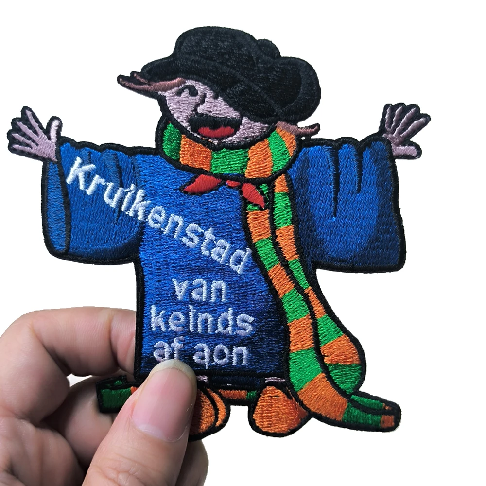 Carnival Green And Orange Embleem for Clothing Iron on Embroidered Sew Applique Tilburg Patch Kruikenstad Patches