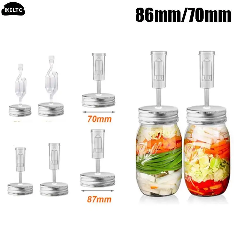 86mm/70mm Wide Mouth Jar Fermentation Lid And Airlock For Preserving Brewing Making Wine Fermenting Household Kitchen Supplies