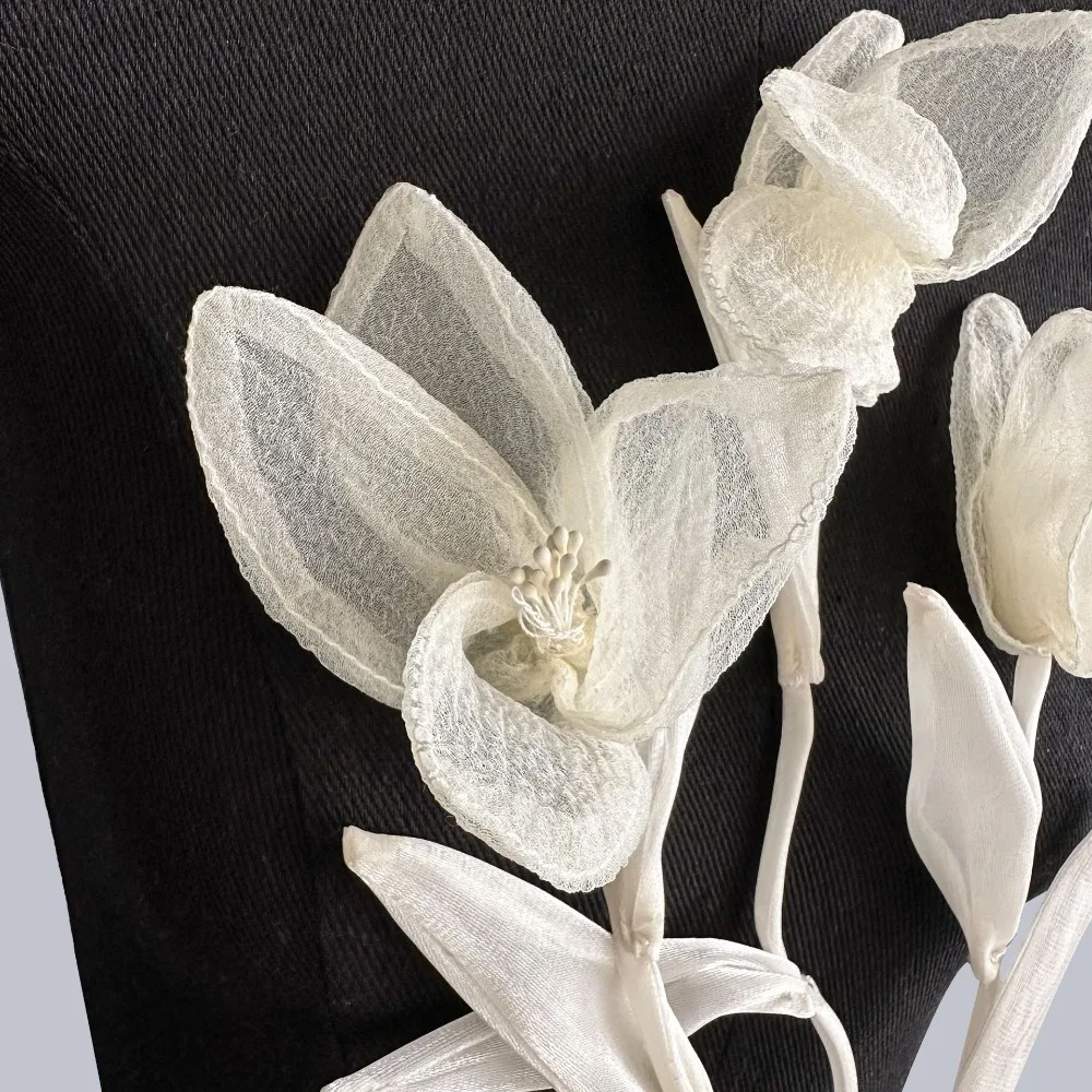 Detachable Organza Solid Color Clothing Accessories Flower Shape Dress Decoration DIY Simulation Flower Accessories