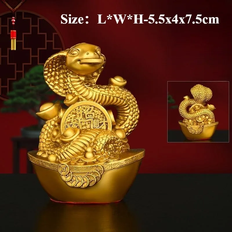 Brass Ingot Snake Ornaments Attract Wealth and Treasure Copper Snake Handicrafts Office Living Room Decorations Opening Gifts
