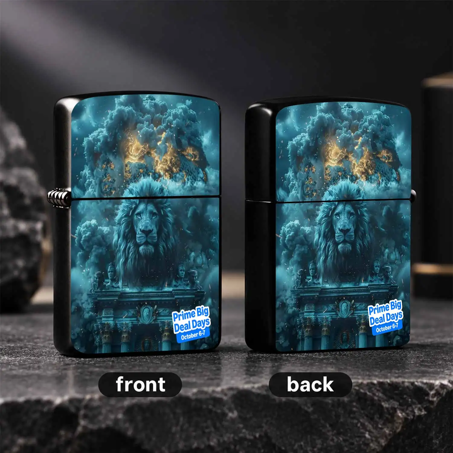 Mythic Majestic Lion Themed Decorative Companion, Exquisite Cloud Temple Art Pattern, Multi-Scene Applicable Stylish Accessory, Durable Unique Aesthetic Piece For Daily Use Party Gathering And Gifting On  A Humorous And Interesting Lighter