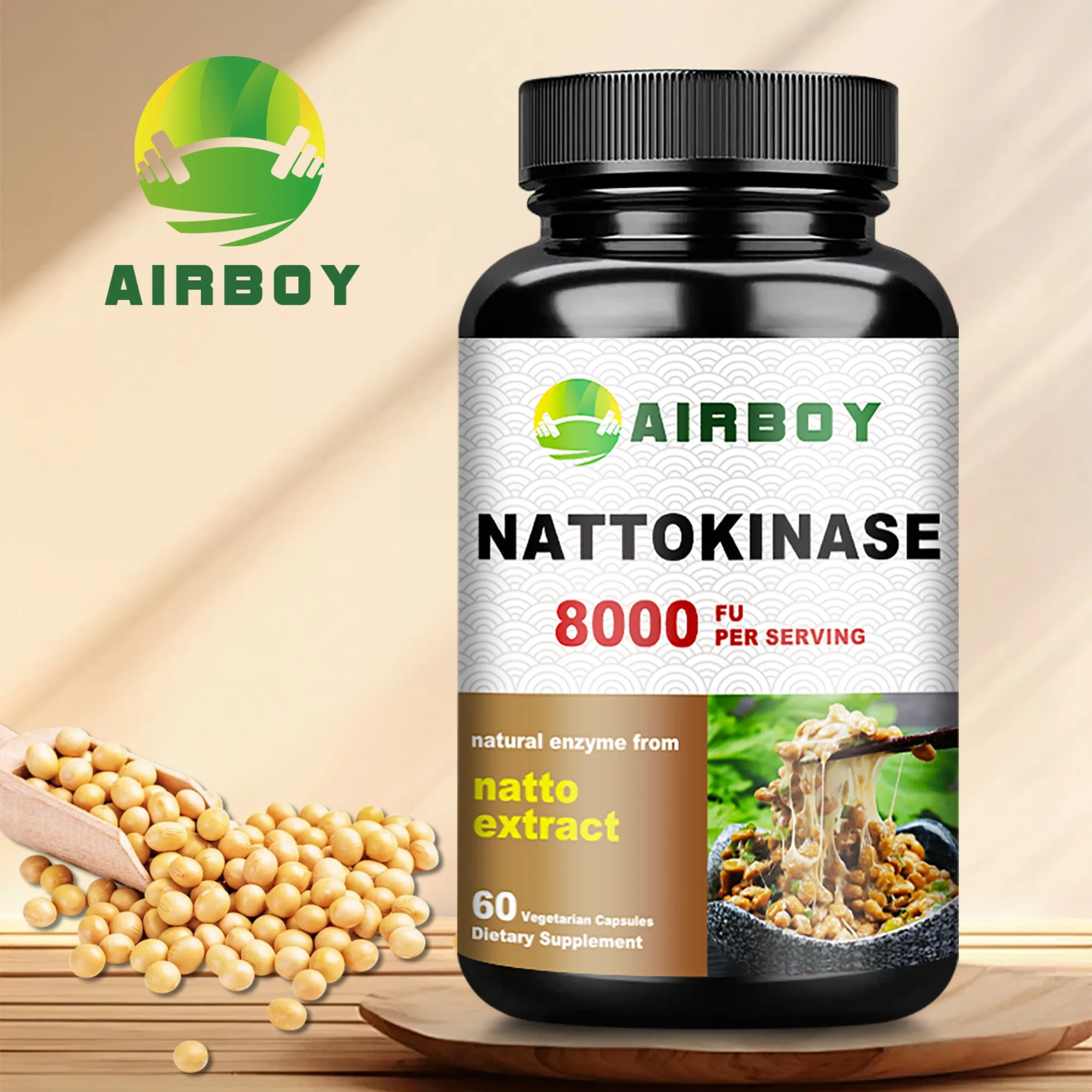 

Добавка Nattokinase — способствует здоровью кровообращения, сердца и кровеносных сосудов — 60 капсул