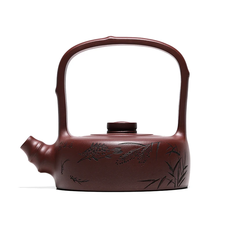 |pot of tea fragrance yixing are recommended by pure manual undressed ore old purple clay teapot tea bamboo drum girder