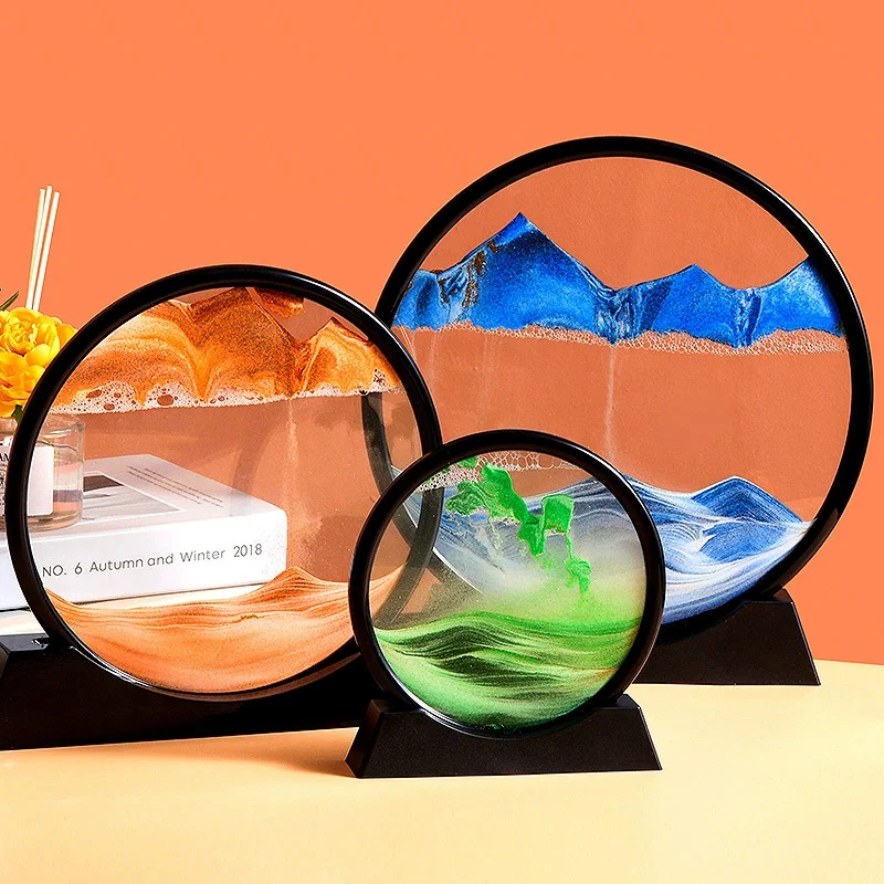 3D Natural Landscape Hourglass, Flowing Sand Picture, Moving Grit, Living Room Decoration, Modern Home Decoration, New