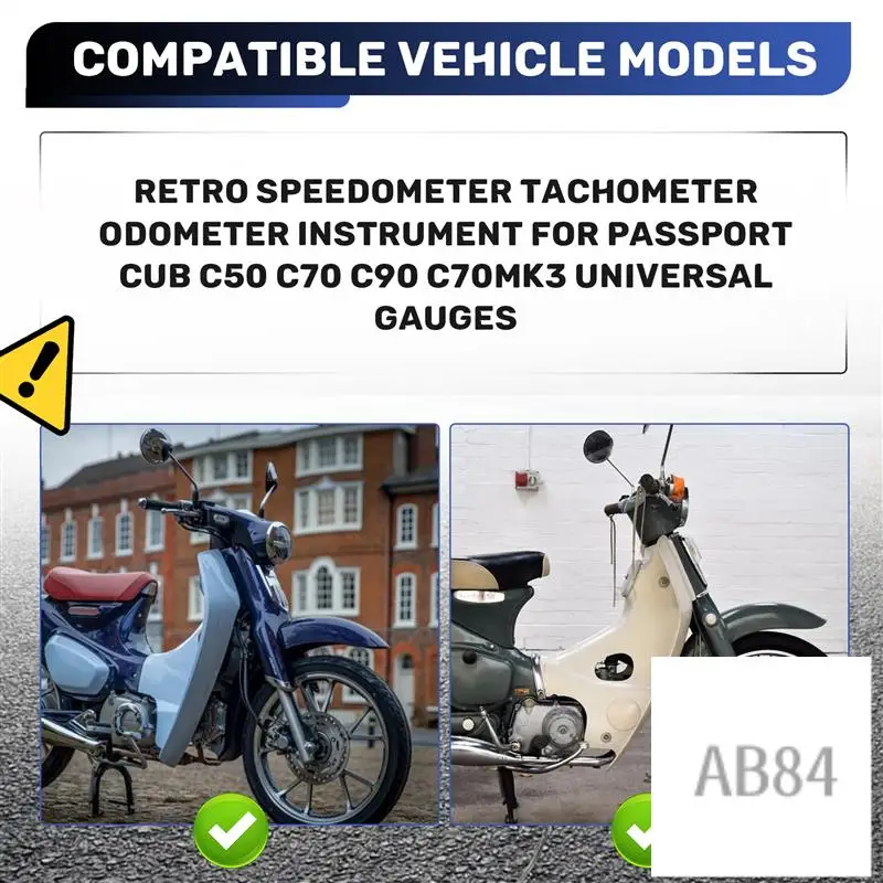 

Retro Speedometer Tachometer Odometer Instrument For Honda Passport Cub C50 C70 C90 C70MK3 Universal Gauges