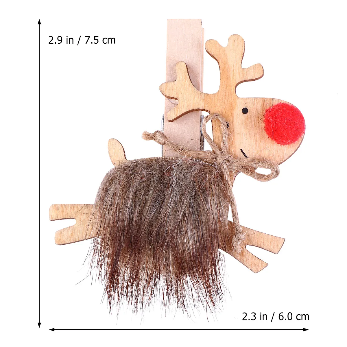 6Pcs Xmas Wooden Clips Christmas Elk Wood Note Clip Photo Clips for Party Home Decor Card Holder Wood Note Clip