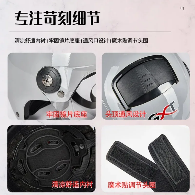 GXT 3C Bluetooth Motorcycle Helmet Built-in Wireless Speaker Open Face Double Visor Unisex Biker Casco Moto Protective Gear