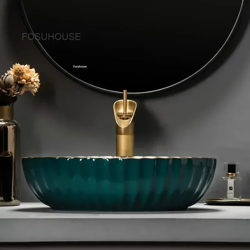 

Итальянские дизайнерские раковины TAO Green Gold Art для ванных комнат, элитные умывальники для отелей, домашние художественные раковины, роскошные умывальники для дома