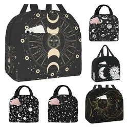 Lunch Bag for Women Moon Star Mystic Sun Astrology Tarot Goth Insulated Lunch Box Cooler Tote for Adults Men Work Office School
