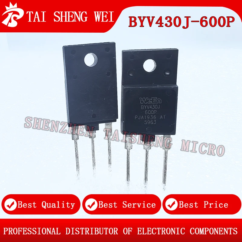 5PCS New BYV430J-600P BYV430J  15A 600V TO-3P Fast Recovery Rectifier Diode