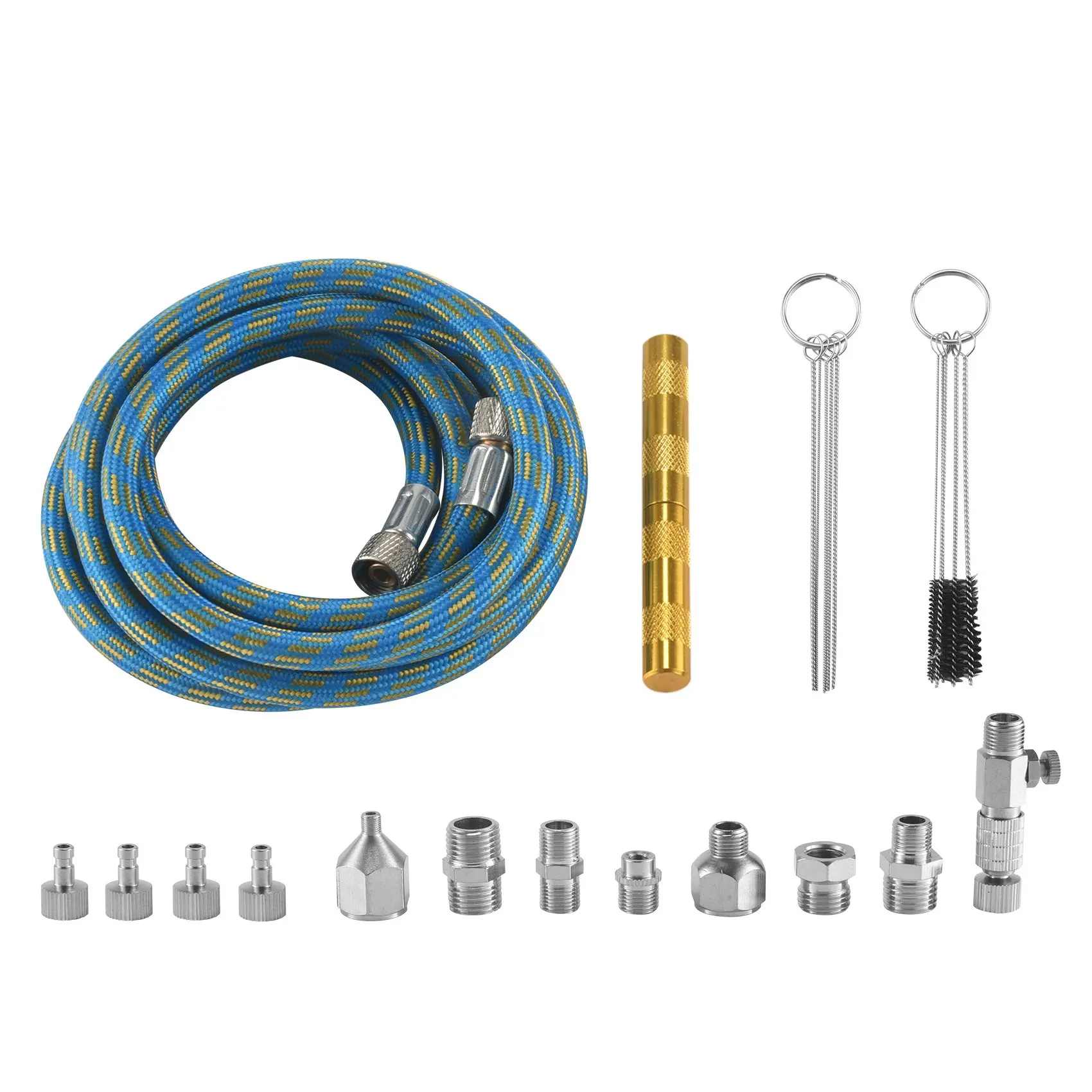 Conjunto de adaptador de aerógrafo de 16 peças, adaptador de aerógrafo, conector de liberação rápida, ferramenta de limpeza de spray de aerógrafo para compressor de ar