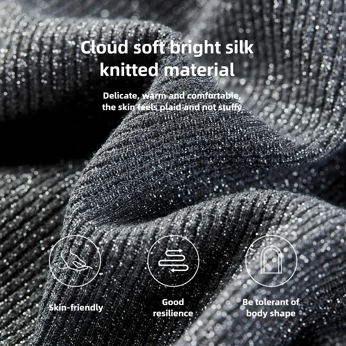 SENTUBILA المرأة لامع شين متماسكة تي شيرت 2025 الخريف الجولة الرقبة سليم تيشيرت ضيق بأكمام طويلة تخفيف بسيط الأعلى 153TN2710