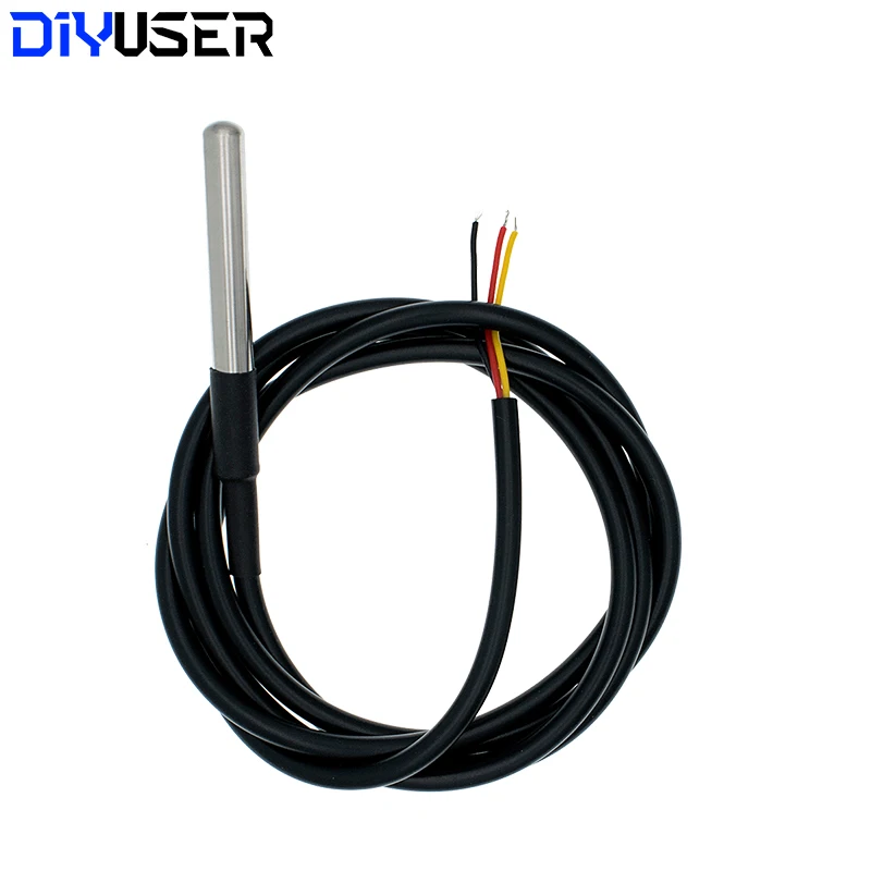 DIYUSER Waterproof DS18B20 Thread Temperature Probe temperature sensor Stainless steel package 1m 3m 18B20 wire arduino