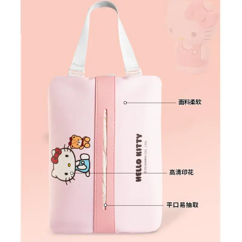 

Good-Looking Tissue Box Fashion Cute Festival Gift 2025 New Collection Cartoon Hello Kittys In-Vehicle Tissue Box Wall-Mounted