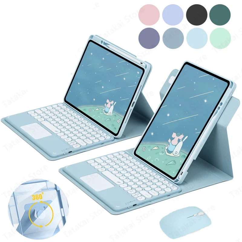 Imagem -02 - Capa Rotativa 360 para Xiaomi Pad Teclado Touchpad Bluetooth Tampa Dividida com Slot para Lápis 6s Pro 12.4 Pro 11 2023 11 11