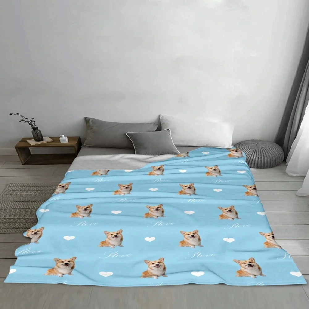 1Pc Personalized Custom Pet Blanket Soft And Comfortable Suitable For Lunch Break Reading Work To Keep Warm  A Gift For Friends
