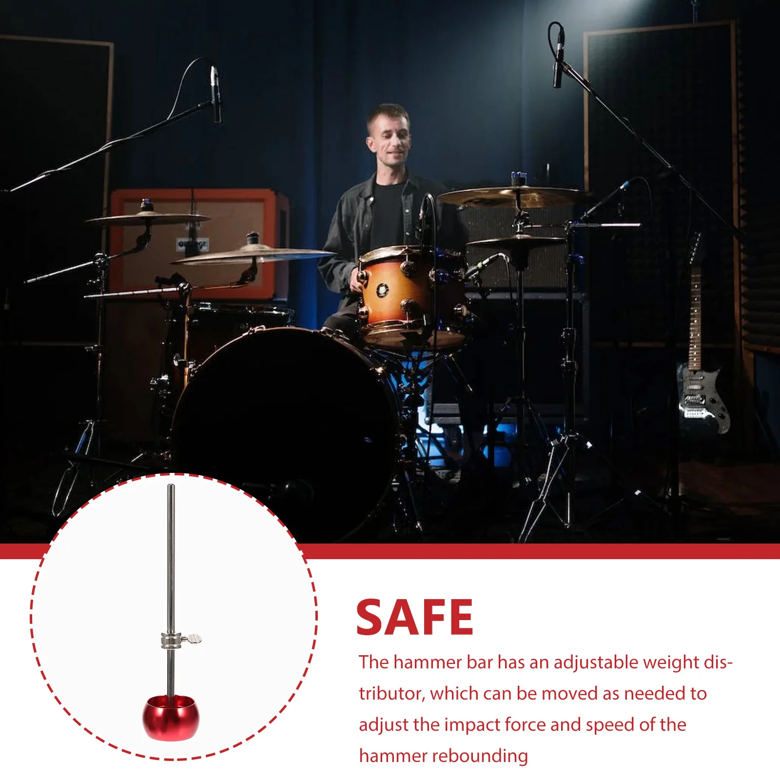 

Electronic Aluminum Alloy Hammer Head The Instrument Drum Accessories and Parts